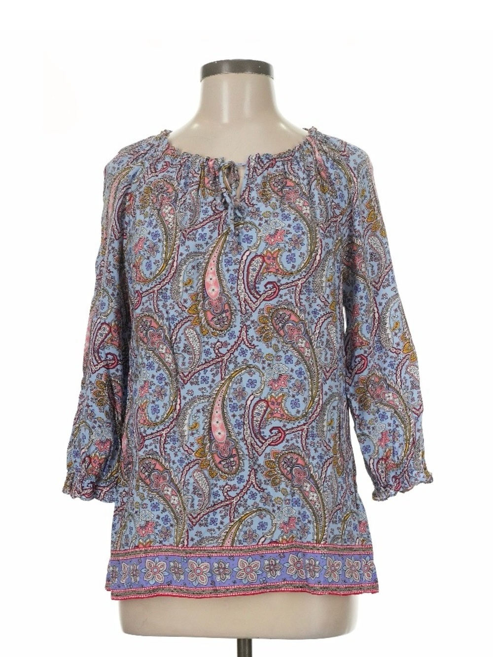 Talbots Blue Paisley Peasant Blouse Tunic